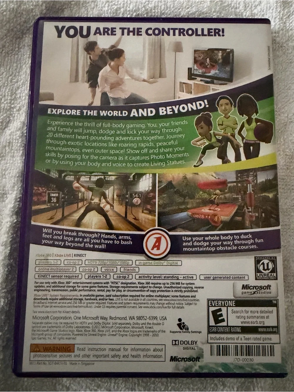 Microsoft Xbox 360 Kinect Adventures! — Green & Purple Cover